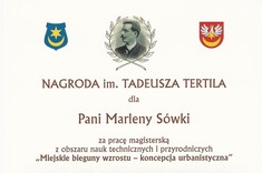 Absolwentka Politechniki Rzeszowskiej z Nagrodą Tertila