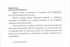 Prezydent RP i marszałek Sejmu z życzeniami dla Politechniki Rzeszowskiej