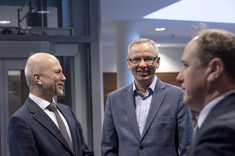 Od lewej: prof. J. Sęp, prof. PRz L. Gniewek, prof. PRz M. Tupaj,